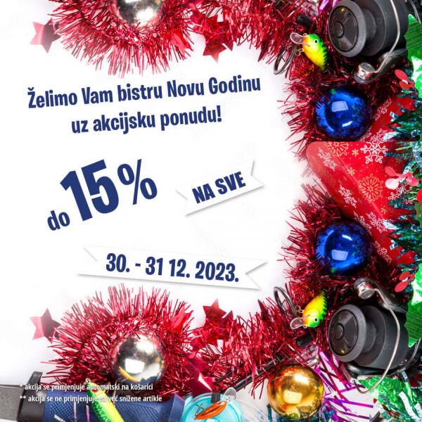 Želimo Vam bistru Novu Godinu uz popuste do 15% na cjelokupan asortiman webshopa