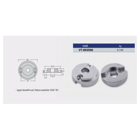 ANODA CINK BOW THRUSTER VETUS KGF 35 VT 803506 Cijena