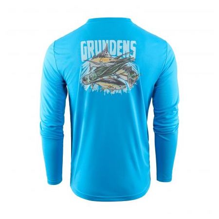 GRUNDENS T-SHIRT LONG SLEEVES WE ARE SALT LS TECH TEE COSTAL BLUE Price