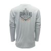 GRUNDENS MAJICA LOGO ANCHOR LS TECH TEE GREY MIST