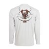 GRUNDENS MAJICA TECH TEE LS LOBSTER PRINT GLACIER